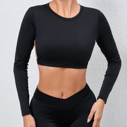 image-Sports Tops with Chest Pads, Backless, Women's Yoga Fitness Clothes - 65"