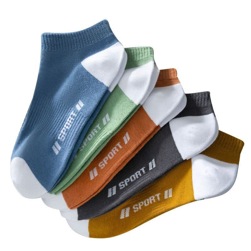 image-Men's Ankle Socks - Breathable Cotton Sports Socks