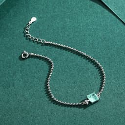 image-S925 Sterling Silver Paraiba Tourmaline Bead Bracelet