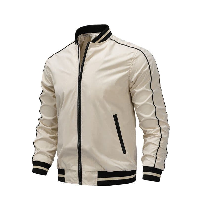 image-Men's new US size large size cross-border loose-fitting fashion jacket autumn and winter casual trend jacket solid color logo can be