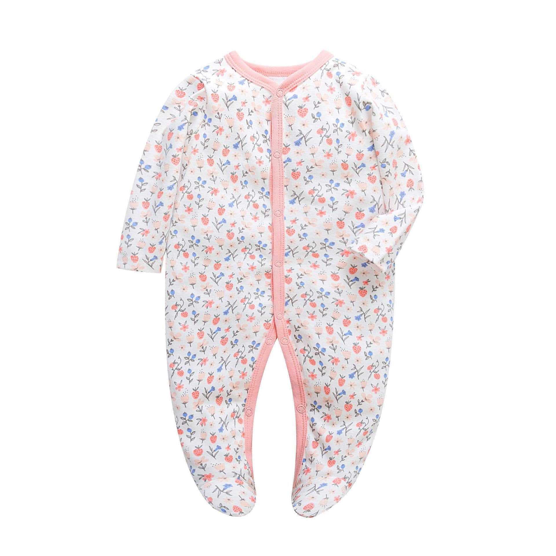 image-Baby Romper - Pink Long Sleeve Cotton 12M