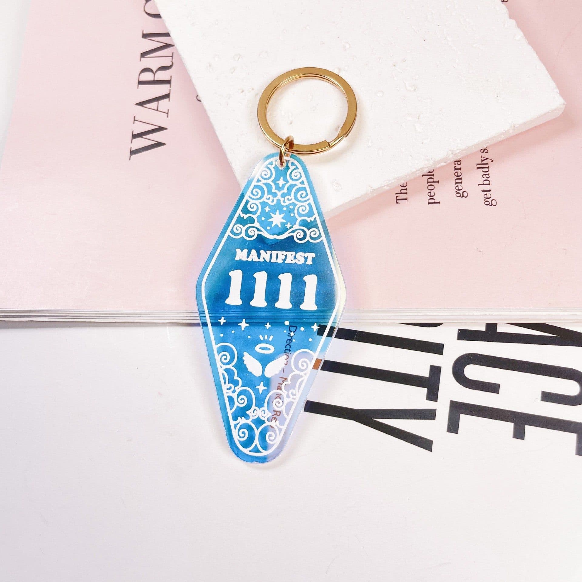 image-Acrylic Diamond Keychain - Color Changing Laser Pendant