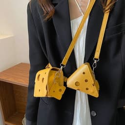 image-Niche Design Mini Cheese Triangle Crossbody Bag