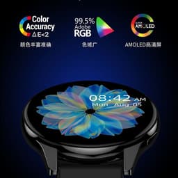 image-Shi Yi T2pro Smartwatch - Pink, Round, Bluetooth, Heart Rate, Pedometer
