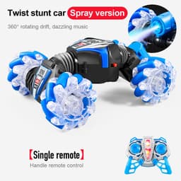 image-Remote Control Stunt Car - White Orange Lights Music