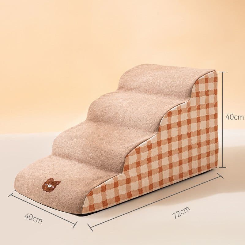 image-Pet stairs detachable sponge steps small dog vacuum type on the sofa bed climbing ladder slope type dog climbing ladder