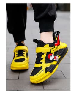 image-Autumn middle and big children's shoes boys sports shoes primary school students single mesh children's shoes boys travel shoes mound tail foreign trade