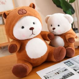 image-Internet celebrity Kapibala transforms into a bear plush toy, cute cross-dressing Capybara doll as a birthday gift for children