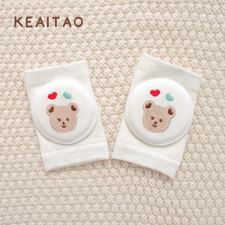 image-Cute baby knee pads for boys and girls crawling protective gear baby toddler anti-fall pure white sponge elbow pads summer thin