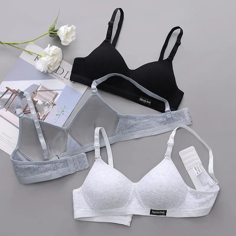 image-Girls Gather Bra Wireless Thin Cup - Light Grey 38/85AB
