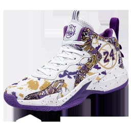 image-Men's High-Top Basketball Shoes - Black White Camouflage