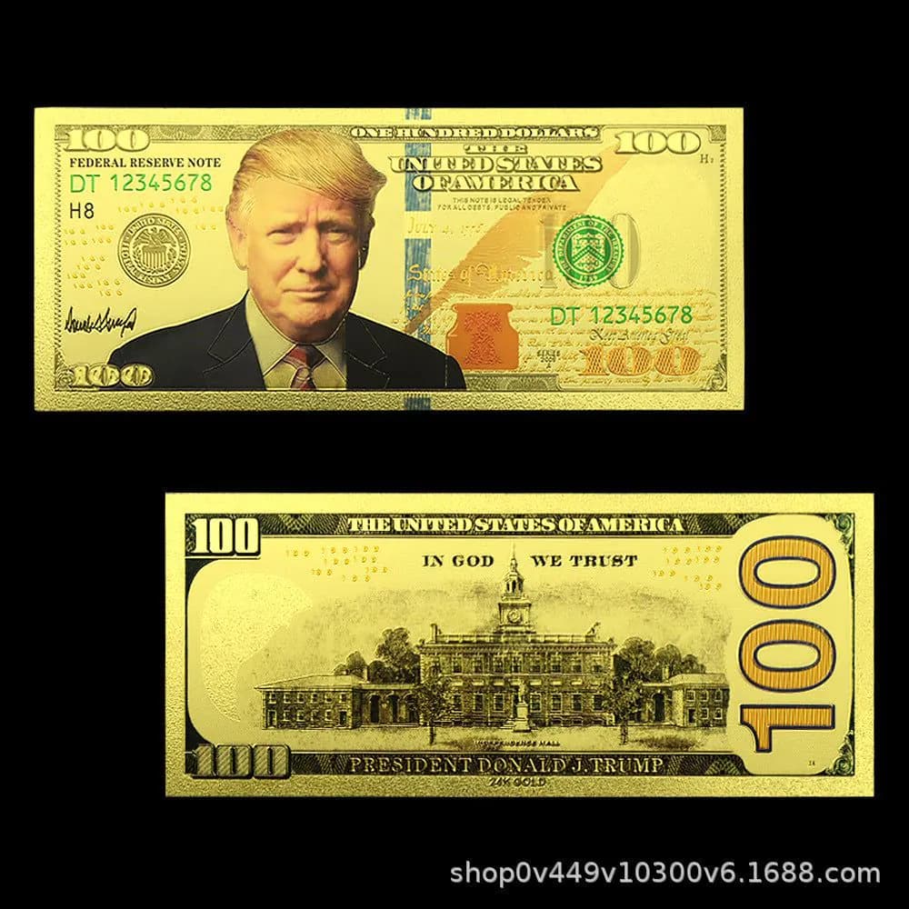 image-US President Trump Gold Foil Card Set Wholesale Commemorative Coins
