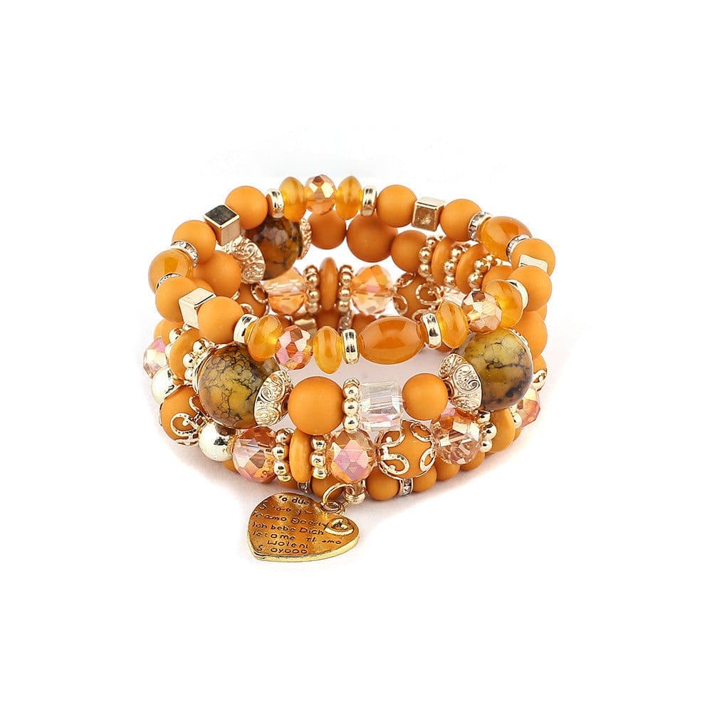 image-Bohemian Wood Beads Elastic Bracelet - Black