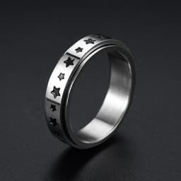 image-New simple transfer jewelry men's titanium steel rotatable beer bottle chain ring personality domineering ring