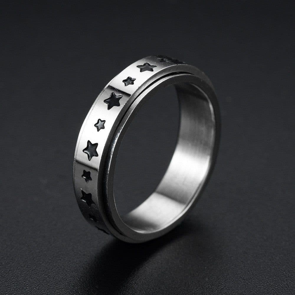 image-New simple transfer jewelry men's titanium steel rotatable beer bottle chain ring personality domineering ring