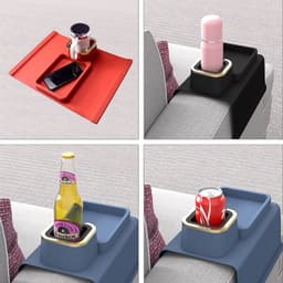 image-Silicone Sofa Cup Holder - Black Square