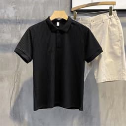 image-Trendy POLO Shirt Men's Short Sleeve 2023 Black White Gray Green