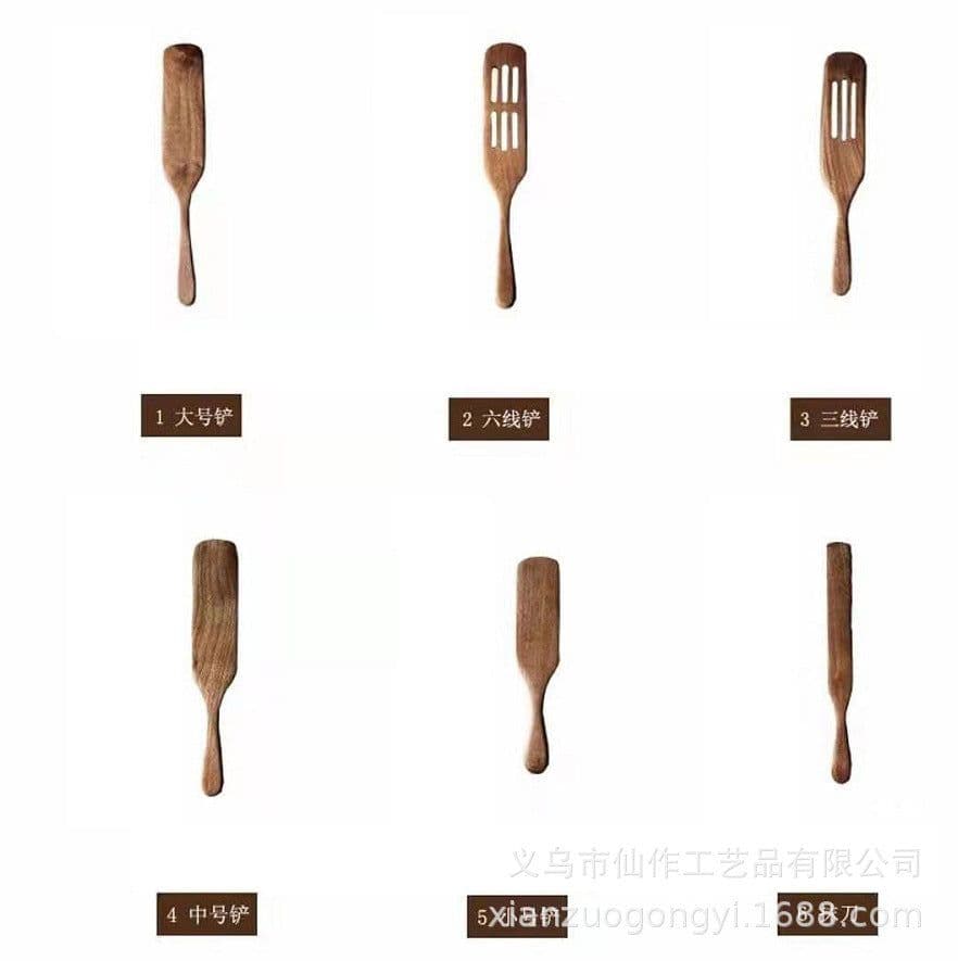 image-Acacia Wood Spatula Set 5-Piece - High Temp