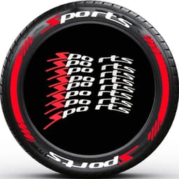image-SPORTS Tire Letter Stickers - PVC 8 Sets DIY Decoration
