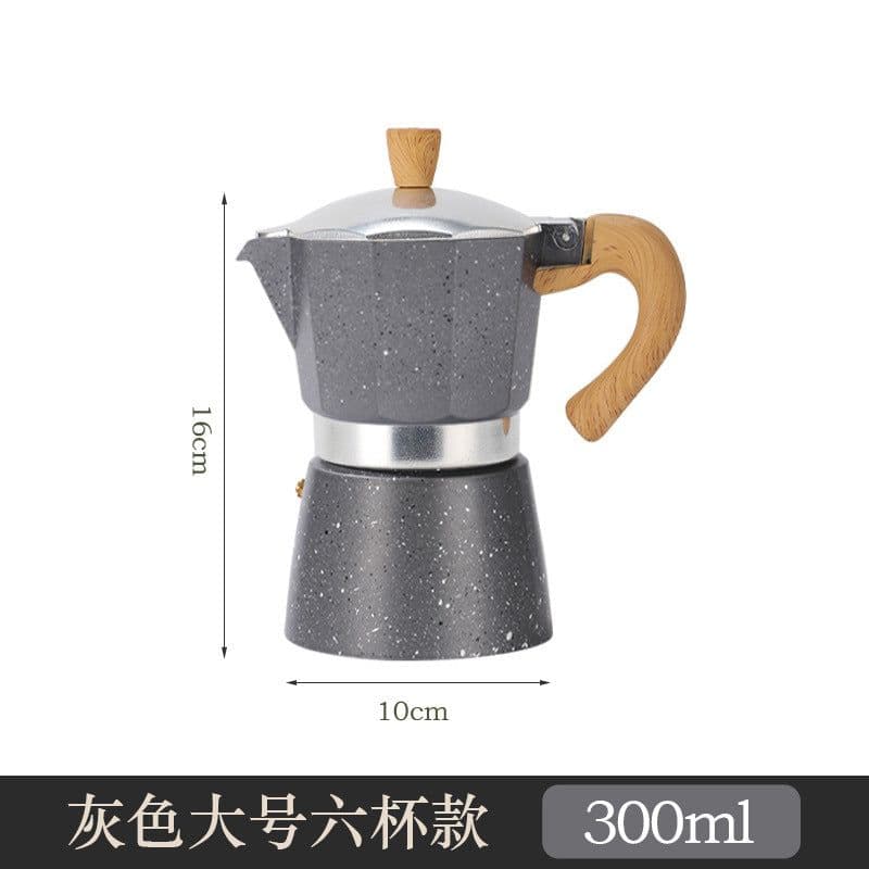 image-Angmi Small Moka Pot - 300ml Single Valve Coffee Maker, Aluminum Alloy