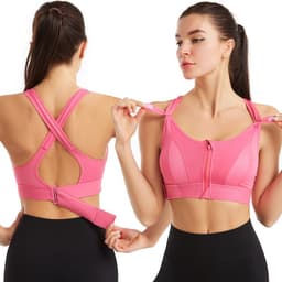 image-Adjustable Front Zipper Sports Bra Breathable For Women