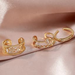image-European and American cross-border stacked style niche design hollow zircon open ring set light luxury simple personality ring