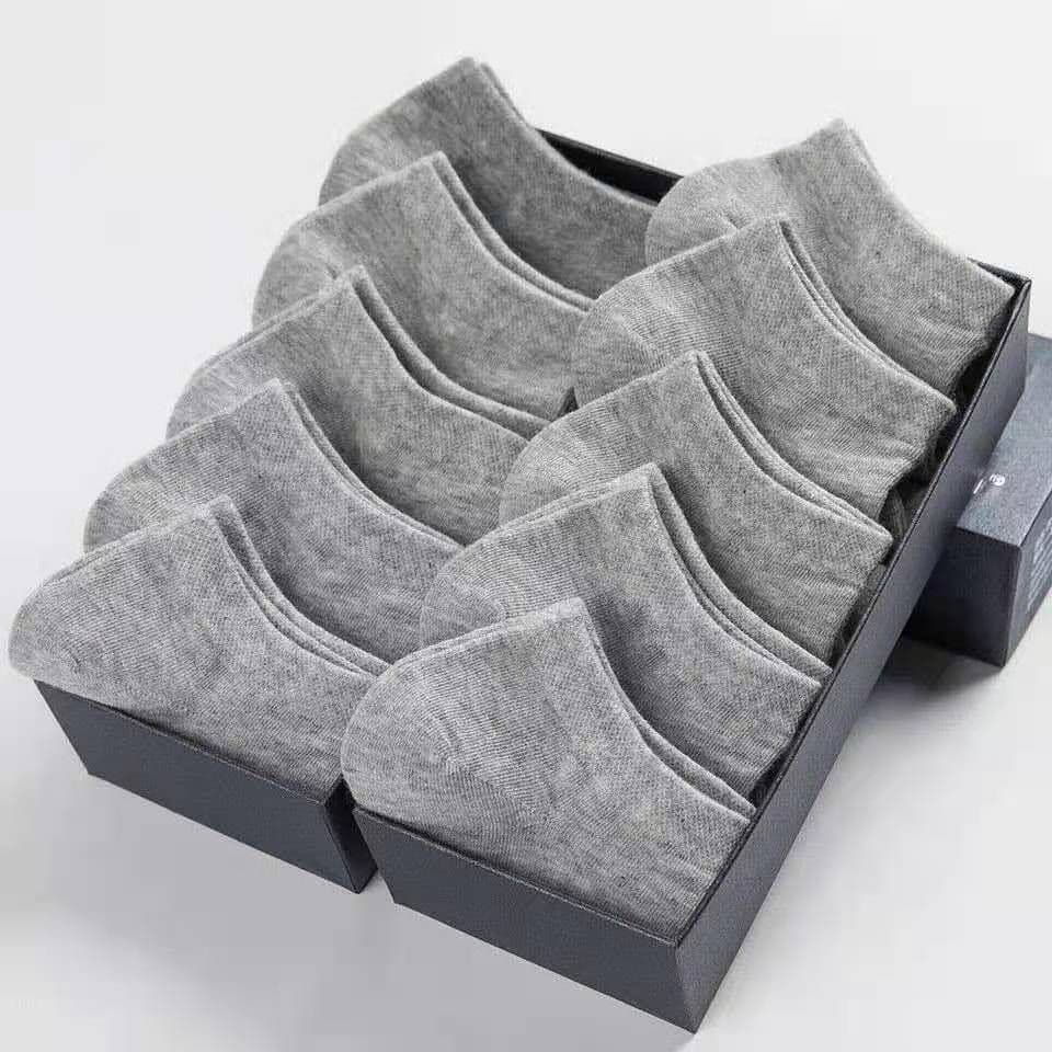 image-Men's Ankle Socks - Breathable Cotton Sports Socks