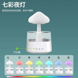image-Mushroom Cloud Humidifier Household Heavy Fog Volume Capacity Household Bedroom Lamp Rain Drops Cross-Border Wood Grain Essential Oil Aromatherapy Machine