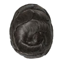 image-Men's Hair Topper - Real Human Hair Mono Base Black