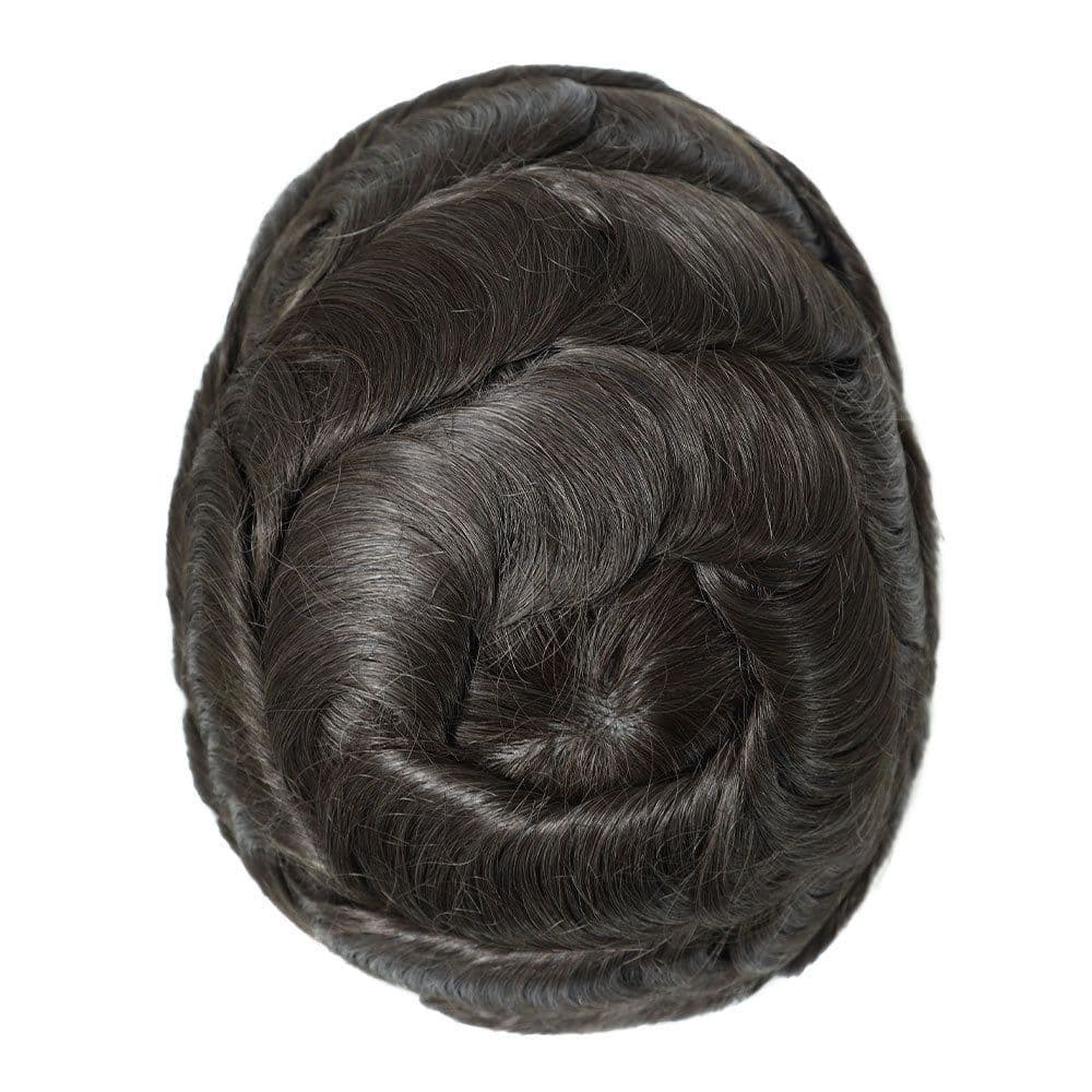 image-Men's Hair Topper - Real Human Hair Mono Base Black