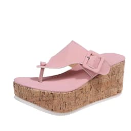image-Women's Wedge Sandals - Pink Size 43 Herringbone