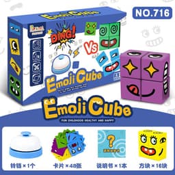 image-Cross-border children's face-changing Rubik's cube building blocks bell logical thinking training early education educational toys reaction force toys