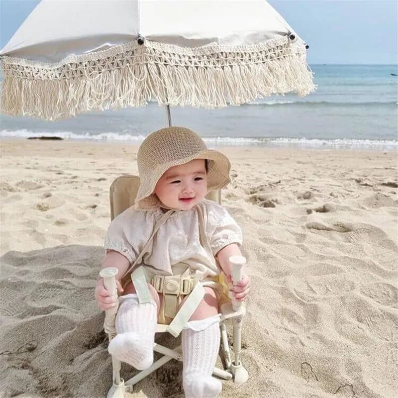image-INS explosive lace bohemian children's outdoor stroller parasol baby beach sun protection UV umbrella
