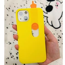 image-Funny spoof 3D printing sliding middle finger mobile phone case toy Apple mobile phone case suitable for Apple iPhone15