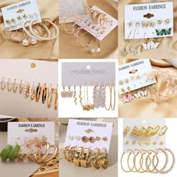 image-European and American cross-border earrings retro alloy butterfly snake earrings creative simple acrylic earrings set