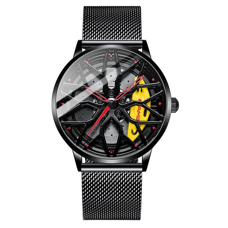 image-SVJ Men's Quartz Watch - 3D Hollow Forged Wheel Design
