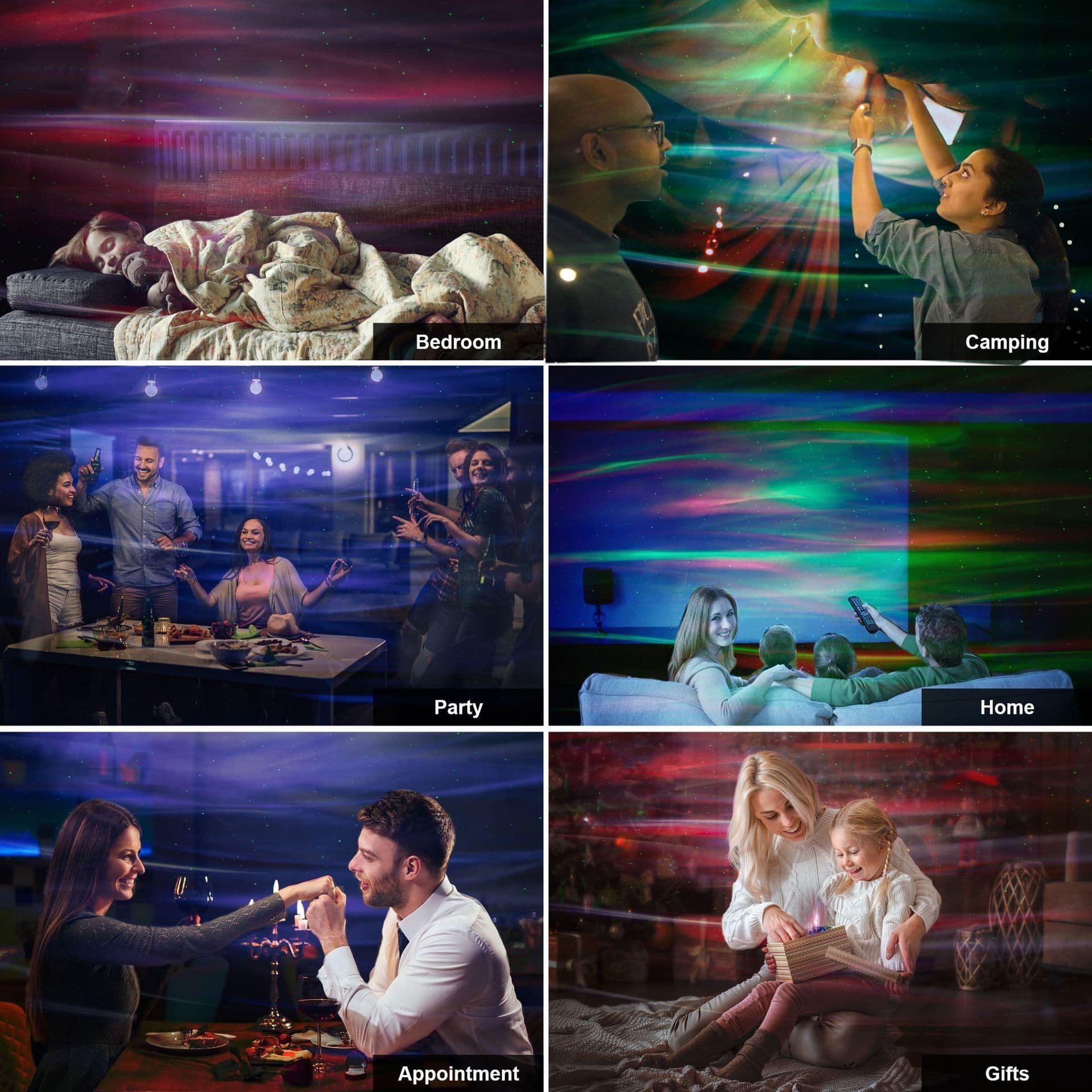 image-Dreamy Night Light Projector - LED USB Bluetooth Audio Starry Sky Lamp
