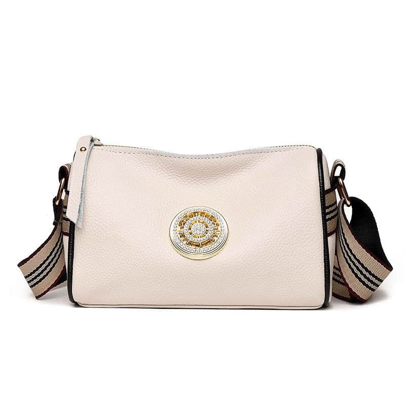 image-Genuine Leather Handbag - Pillow Bag One-Shoulder Black
