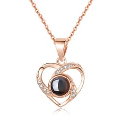 image-I Love You Projection Necklace - Titanium Steel Rose Gold