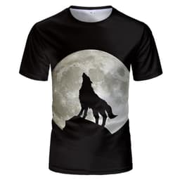 image-Wolf 3D Print T-Shirt - Black Short Sleeve
