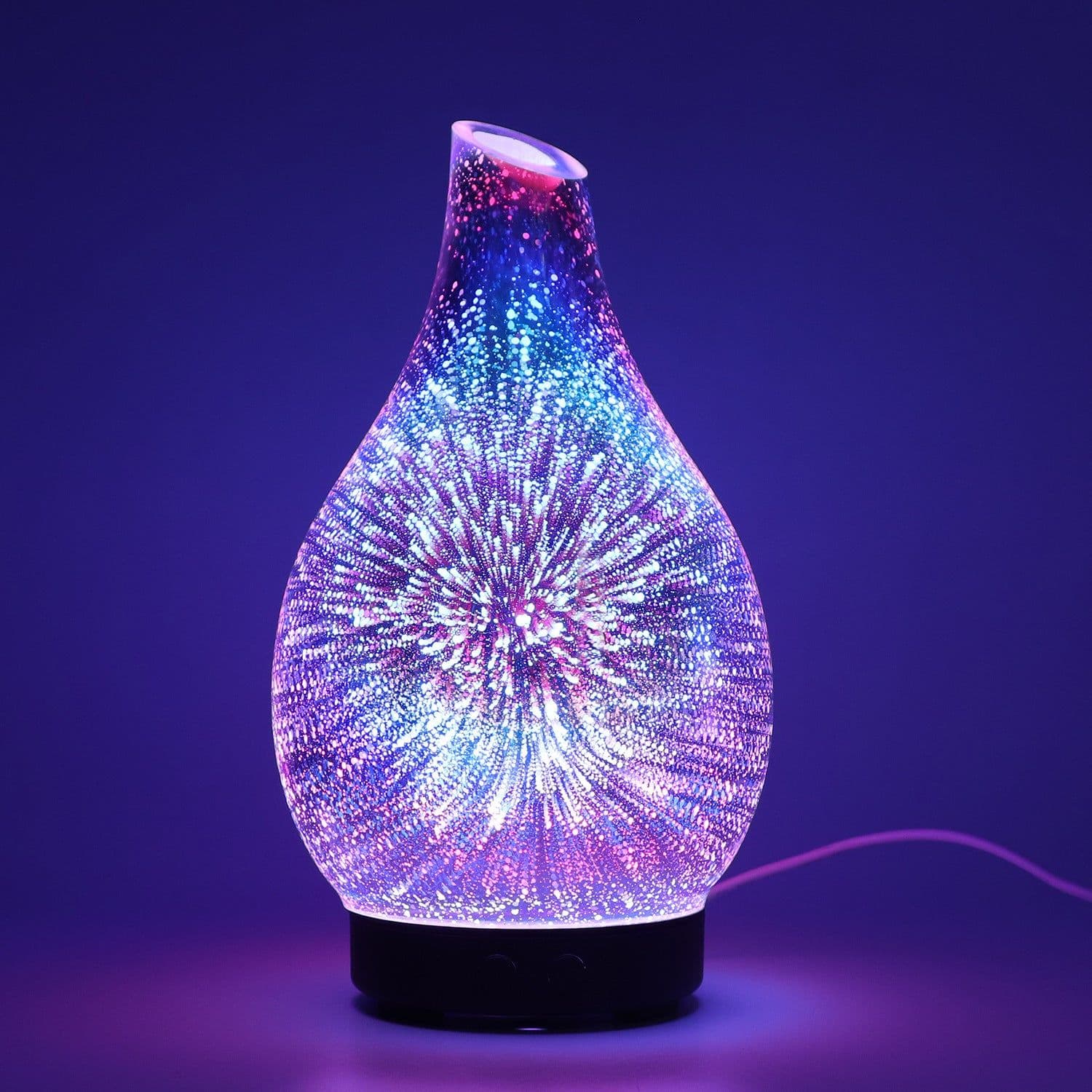 image-3D Glass Aromatherapy Humidifier - Black USB