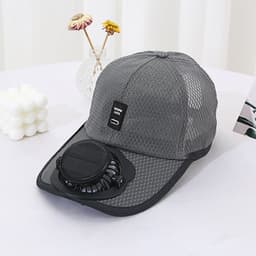 image-Summer Breathable Mesh Hat Solar Fan Sun Protection