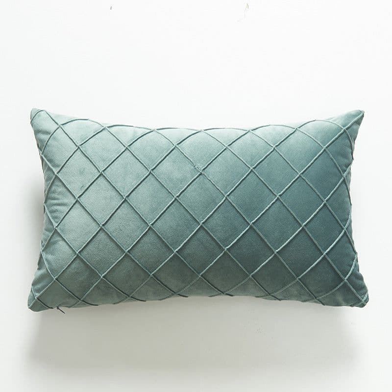 image-Dutch Velvet Plaid Waist Pillow Purple 30×50cm