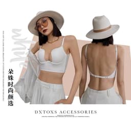 image-Cotton Bra Set 38/85AB White 3/4 Cup