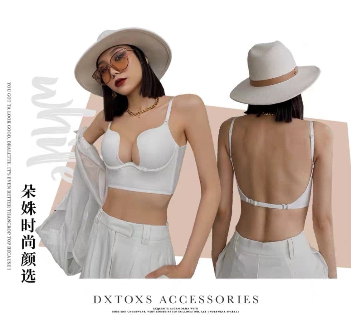 image-Cotton Bra Set 38/85AB White 3/4 Cup