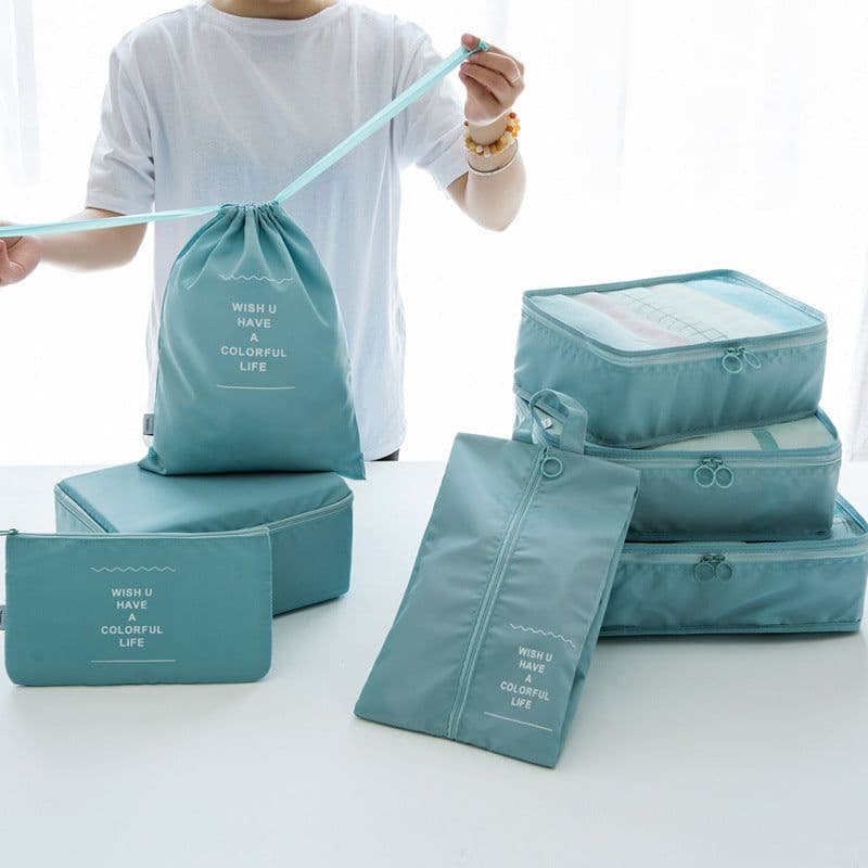 image-Travel Storage Bag Set 7pc Organizer Dark Blue