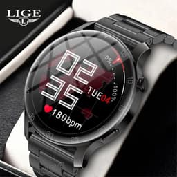 image-LIGE Bluetooth Smartwatch - Heart Rate, Blood Oxygen, Step & Sleep Monitor