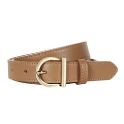 image-Women's Genuine Leather Belt - D Buckle Cowhide Jeans Belt