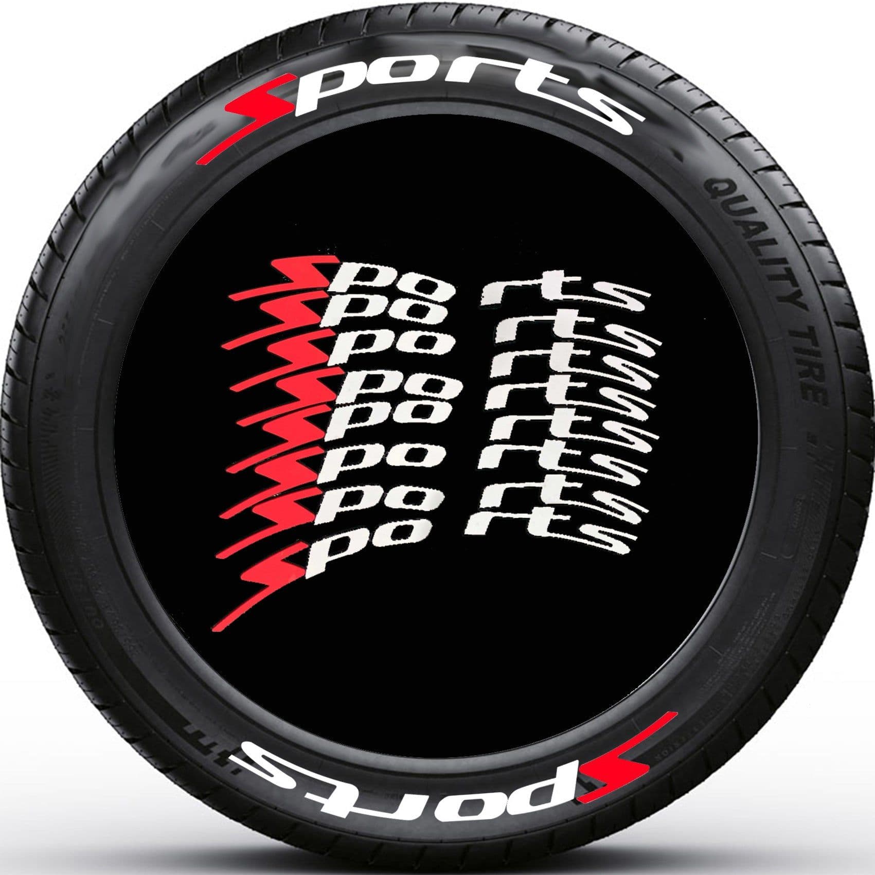 image-SPORTS Tire Letter Stickers - PVC 8 Sets DIY Decoration