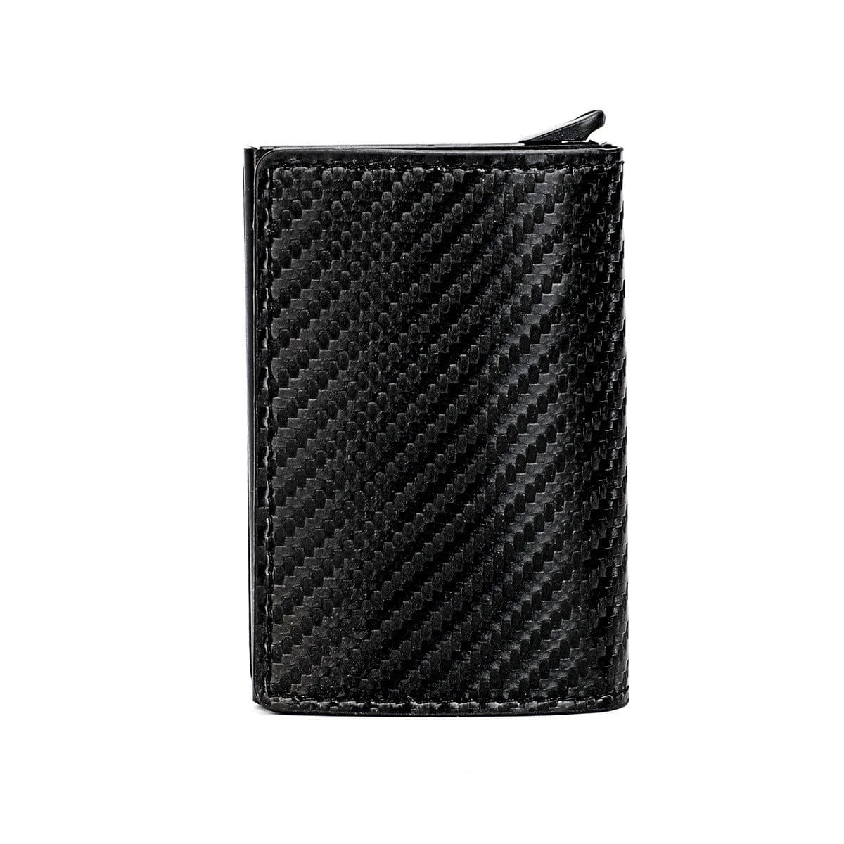 image-Amazon men's card bag straw mat pattern card holder men's business metal wallet aluminum alloy multi-card slot automatic card box